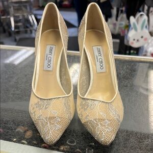 Jimmy Choo Cream Lace Heels
